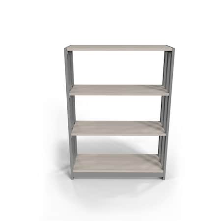 Linea Italia Three-Tier Bookshelf, Easy Assembly, 31.5 x 12", Gray/Ash ZUD735